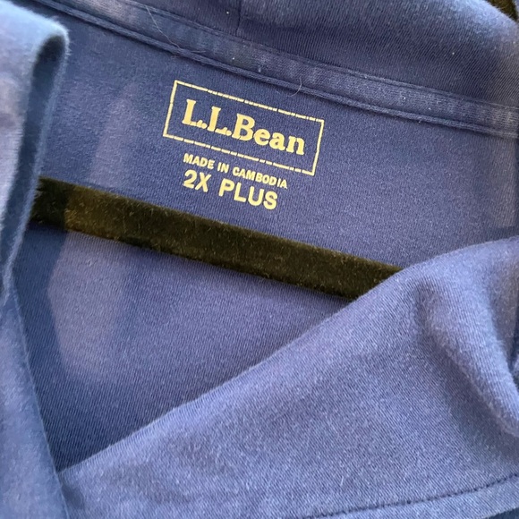 L.L. Bean Size 2X Royal Blue Long Sleeve Cowl V Neck Pullover Soft Cotton Shirt - Picture 10 of 10